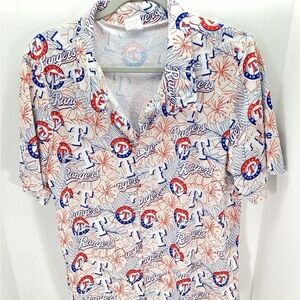 Rangers Themed Casual Button Down Shirt